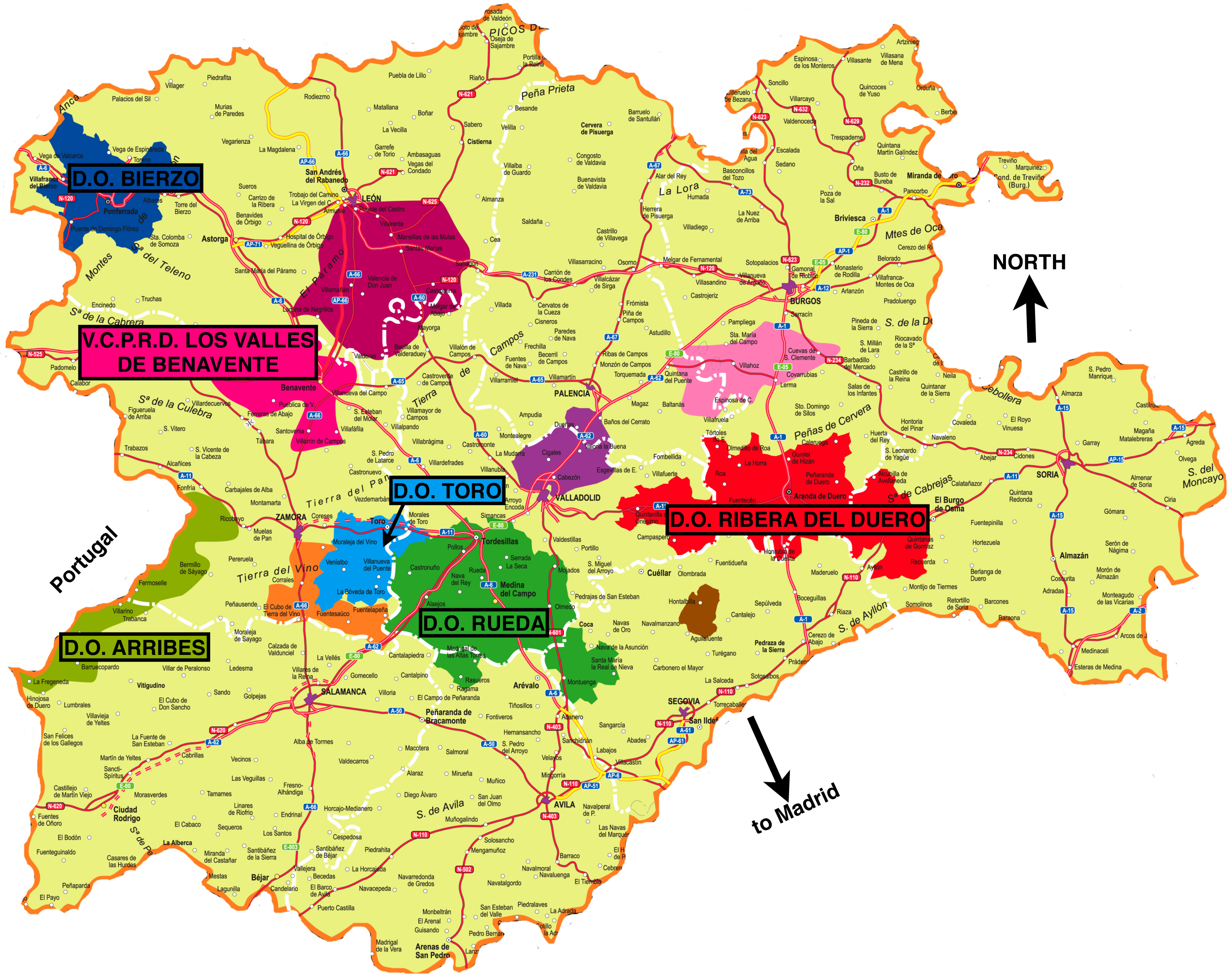 castilla-y-leon-wine-region-map
